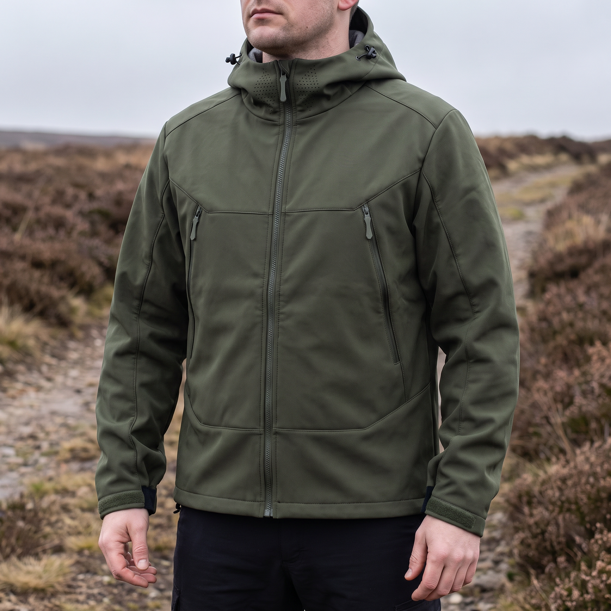 Softshelljacke Herren - Fleecefutter - Kapuze & Belüftung