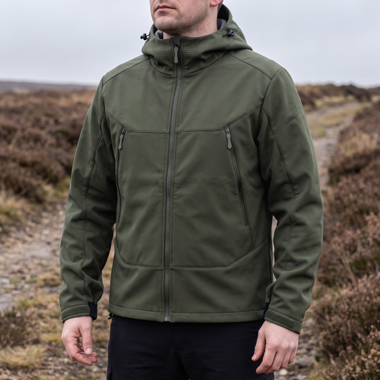 Softshelljacke Herren - Fleecefutter - Kapuze & Belüftung