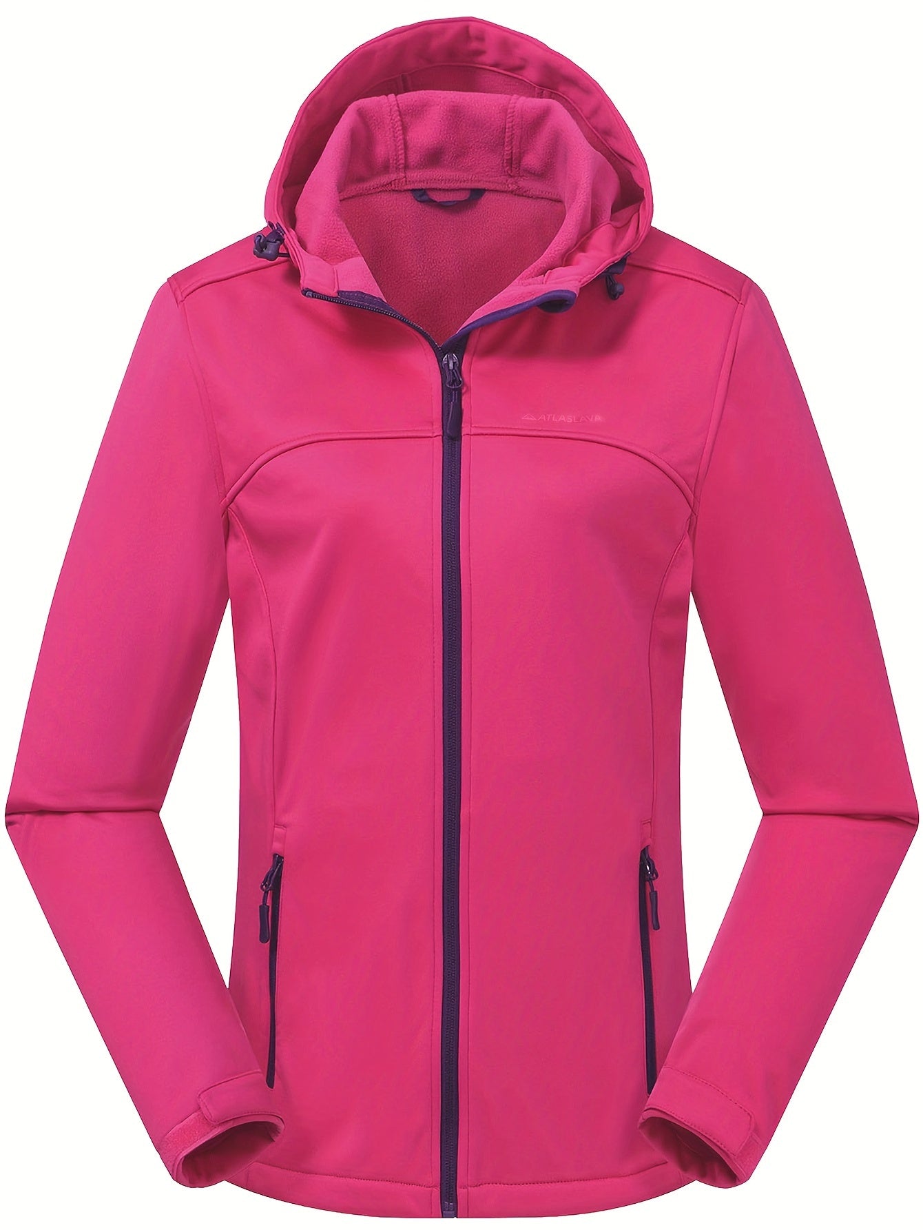Women's Softshell Jacket - Fleece-Lined & Windproof - Adjustable Hood