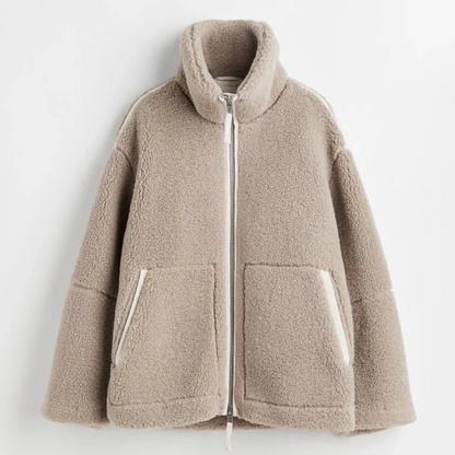 Women's Sherpa Jacket - Ultra-Soft Teddy Fleece - With Pockets