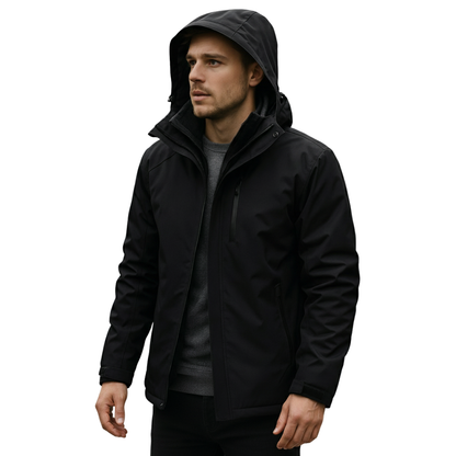 Men's Waterproof Jacket - Fleece-Lined & Windproof