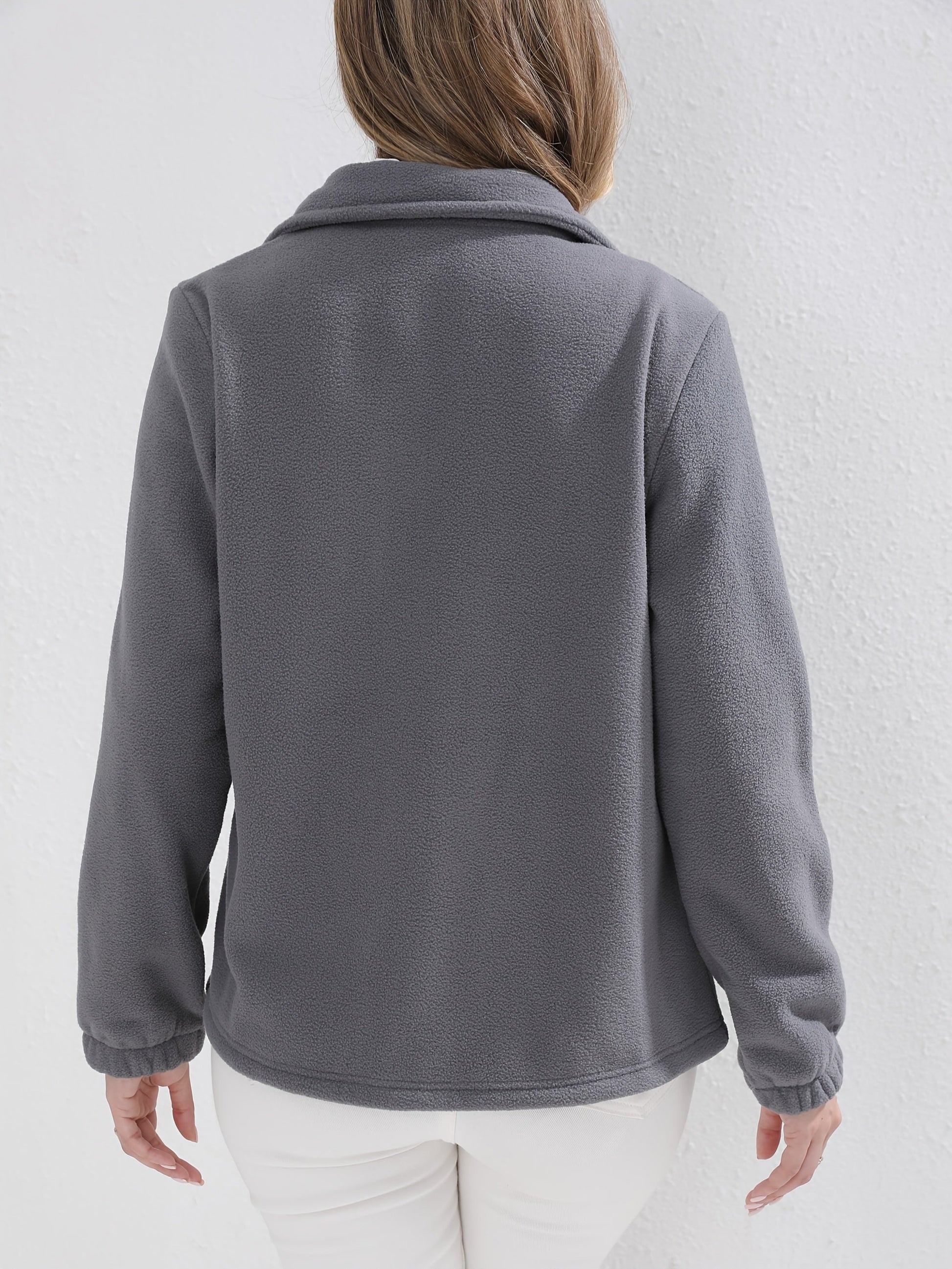 Fleecejacke Damen - Stehkragen - 3 Reißverschlusstaschen