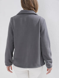 Women's Fleece Jacket - Full-Zip Stand Collar - 3 Zip Pockets