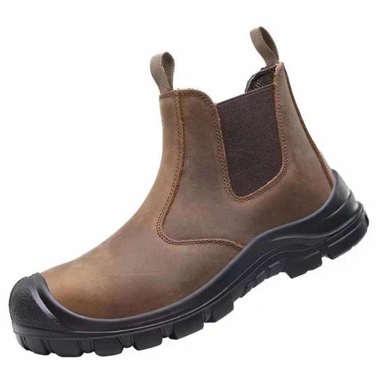 Men's Work Boots - Safety Toe & Puncture-Proof Sole - Easy Slip-On