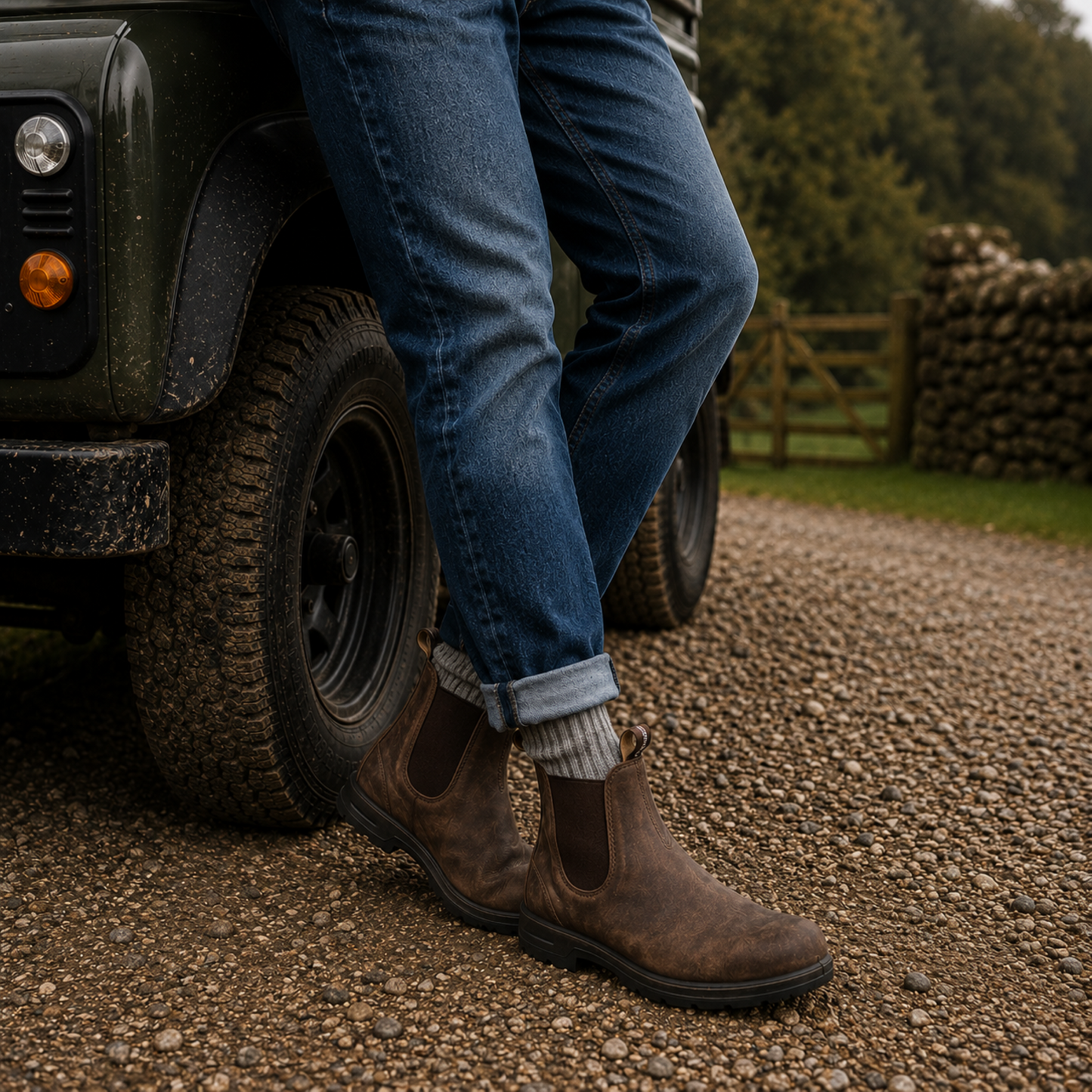 Men's Chelsea Boots - Slip-On with Pull Tabs - Cushioned Footbed