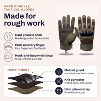 Tactical Gloves - Hard Knuckle Hunting Gloves - Non-Slip Textured Palm