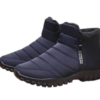 Men's Winter Boots - Waterproof & Side-Zip - Non-Slip Sole