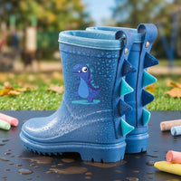 Toddler Rain Boots - 3D Dinosaur Spikes - Waterproof & Non-Slip