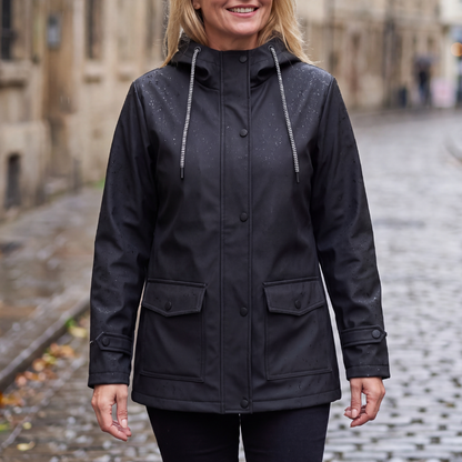 Regenjacke Damen mit Kapuze - Wasserdicht & Winddicht - Leicht Gefüttert