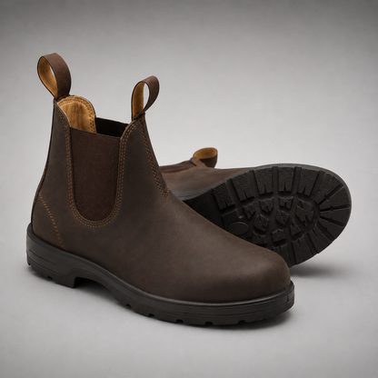 Men's Chelsea Boots - Slip-On with Pull Tabs - Cushioned Footbed