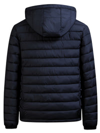 Men's Puffer Jacket - Warm Quilted & Windproof - Removable Hood