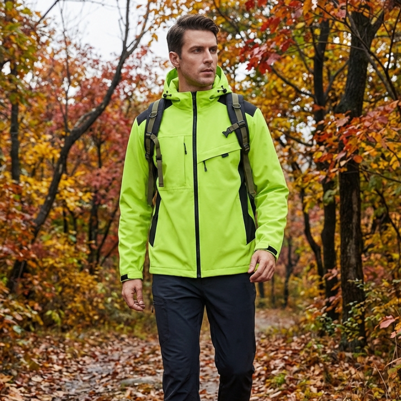 Men's Rain Jacket - 8,000mm Waterproof & Packable - Adjustable Hood