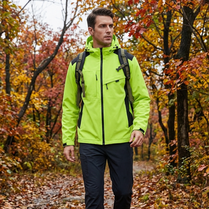 Men's Rain Jacket - 8,000mm Waterproof & Packable - Adjustable Hood