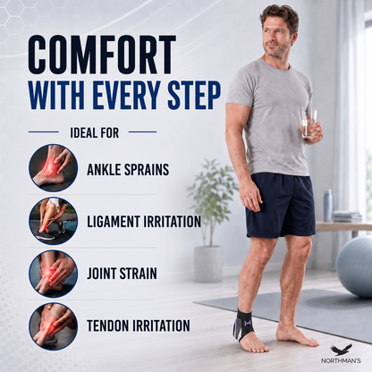 Ankle Brace - Adjustable Compression Ankle Support - Open Heel