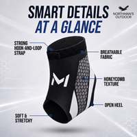 Ankle Brace - Adjustable Compression Ankle Support - Open Heel