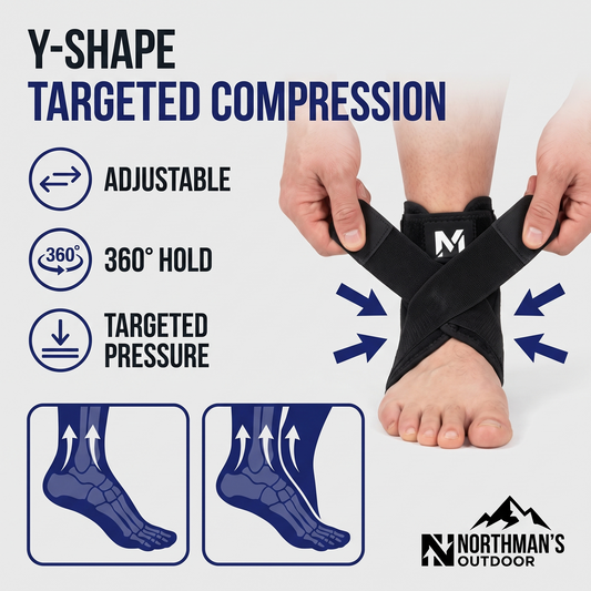 Ankle Brace - Adjustable Compression Ankle Support - Open Heel