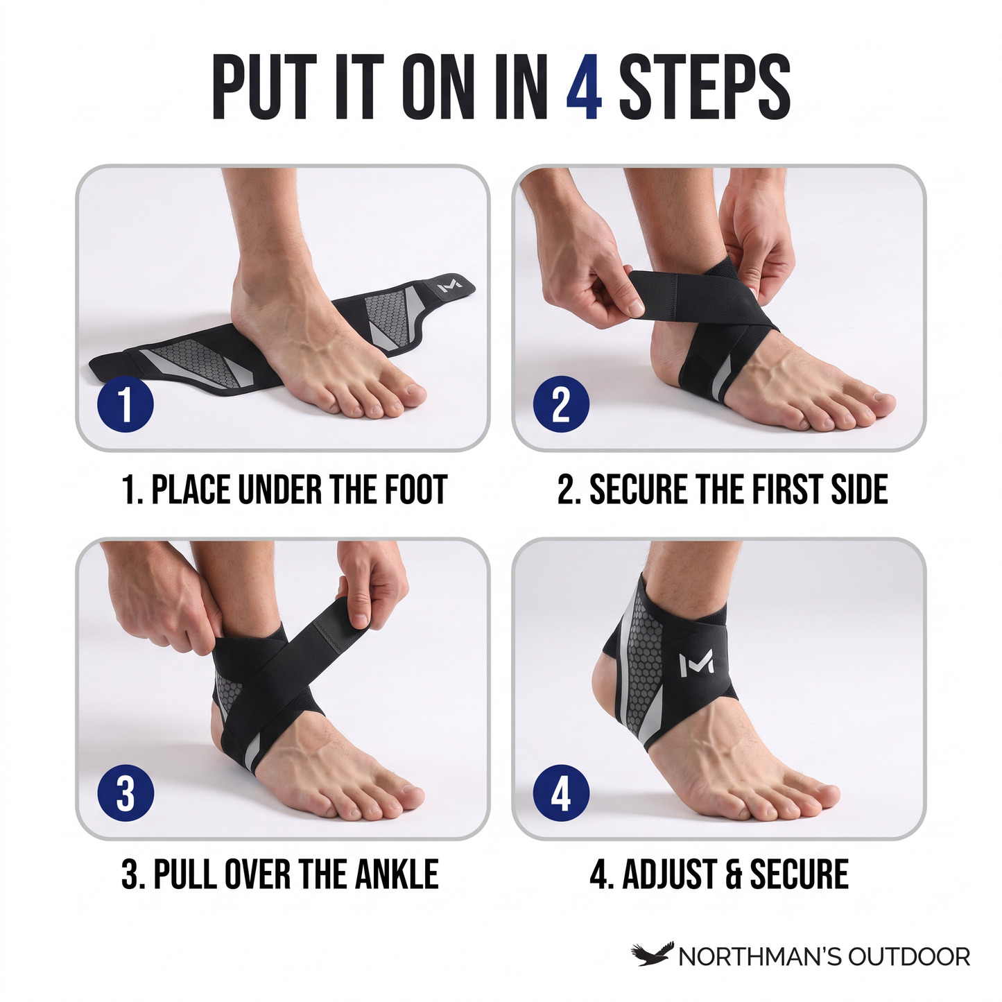 Ankle Brace - Adjustable Compression Ankle Support - Open Heel