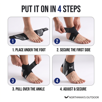 Ankle Brace - Adjustable Compression Ankle Support - Open Heel