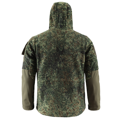 Men's Fleece Jacket - Hooded Tactical Softshell - Camo & Solid Colors