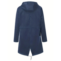 Women's Rain Coat with Hood - Long Waterproof Cut - Adjustable Waist