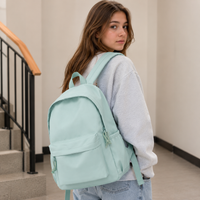 Girls School Backpack - Lightweight Nylon - Pastel Colors