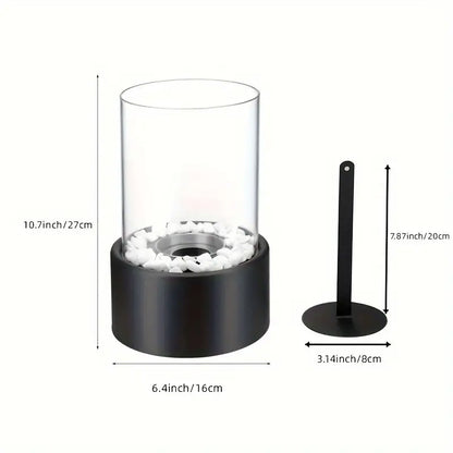 Round Table Top Fire Pit - Bio Ethanol Tabletop Fireplace - Indoor & Outdoor