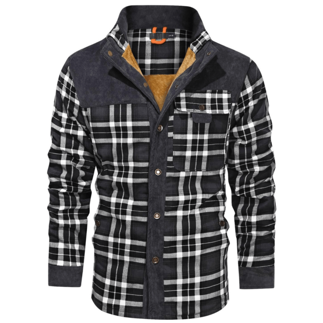 Flanelljacke Herren oliv kariert im Holzfäller-Look