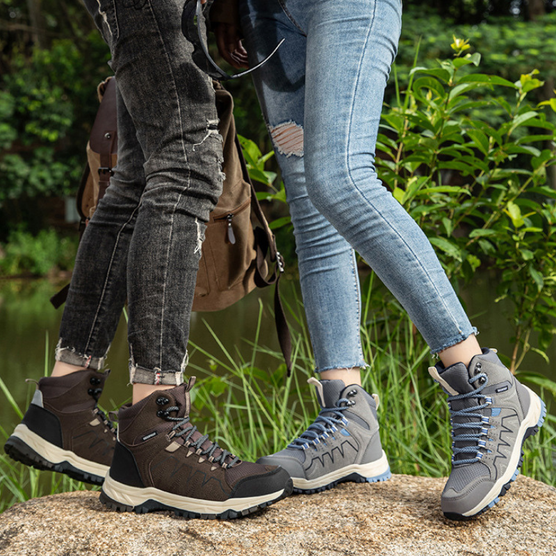Waterproof Hiking Boots - Ankle-High Support - Non-Slip Grip