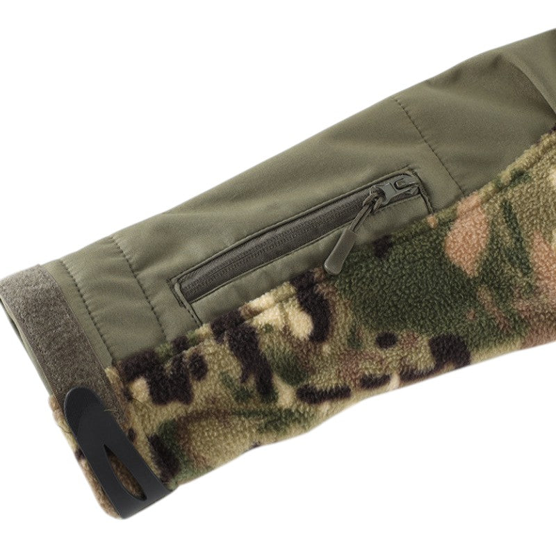 Men's Fleece Jacket - Hooded Tactical Softshell - Camo & Solid Colors