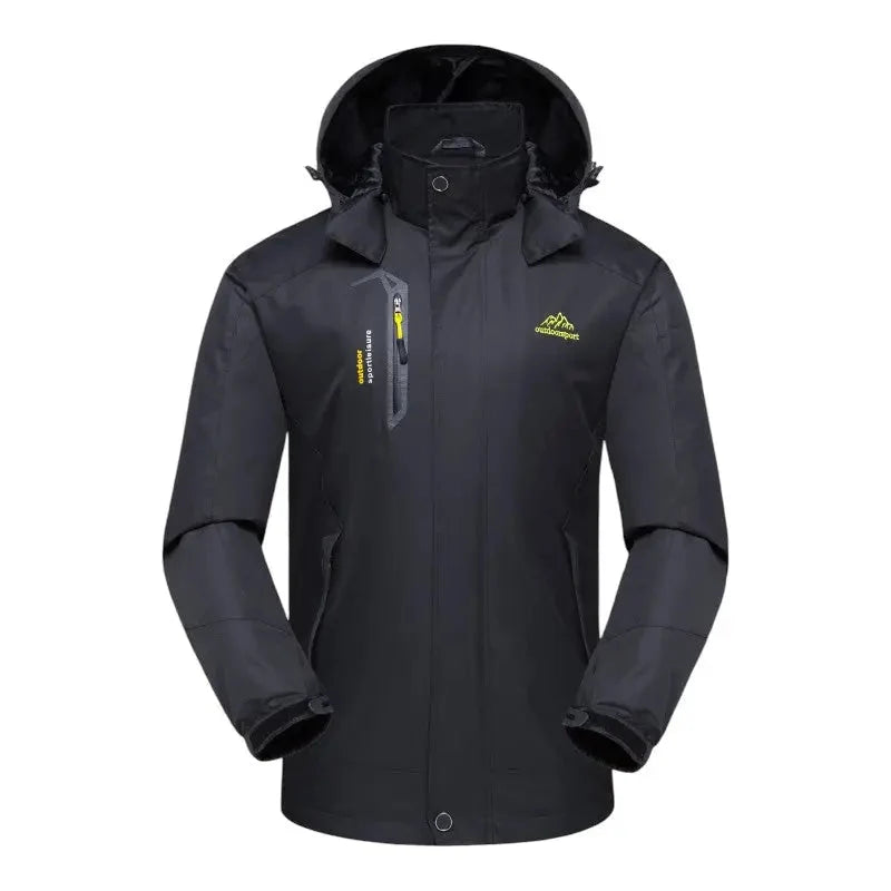 Men's Rain Jacket - Water-Repellent & Windproof - Detachable Hood