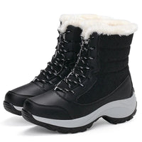 Women's Platform Winter Boots - Non-Slip - Quilted