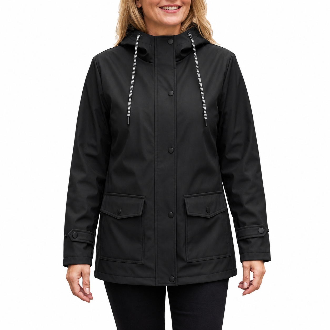Regenjacke Damen mit Kapuze - Wasserdicht & Winddicht - Leicht Gefüttert