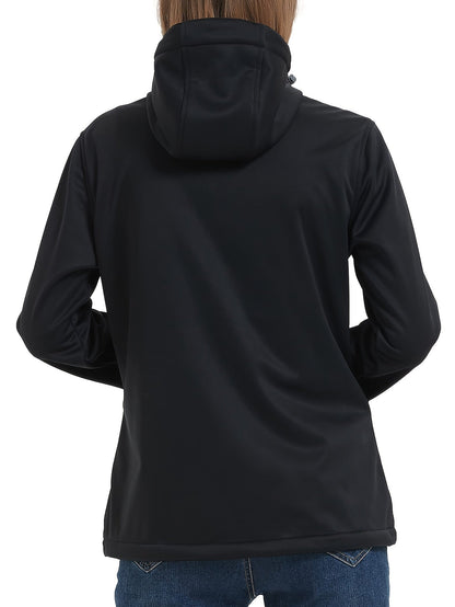 Women's Softshell Jacket - Fleece-Lined & Windproof - Adjustable Hood