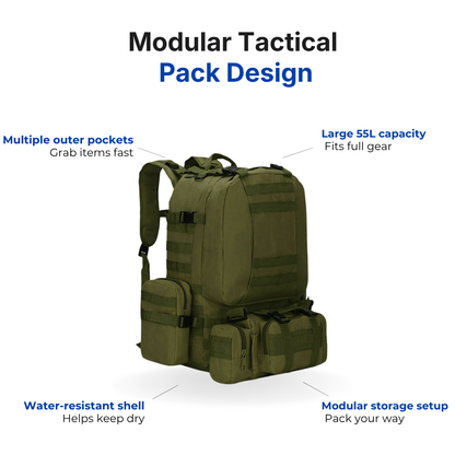 Military Tactical Backpack – Modular – Water-Resistant
