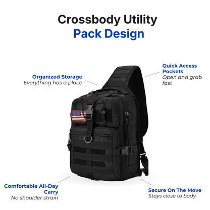Tactical Sling Bag 25L – Crossbody Pack – Heavy-Duty