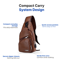 Men's Chest Bag – USB Charging Port – Compact Storage