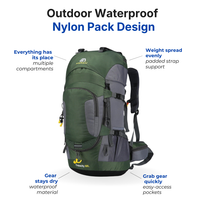 60L Outdoor Backpack – Waterproof - Nylon