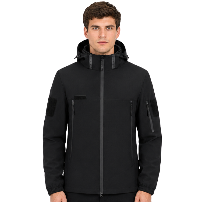 Men's Softshell Jacket - Removable Hood - Fleece Lined