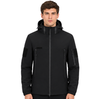 Men's Softshell Jacket - Removable Hood - Fleece Lined