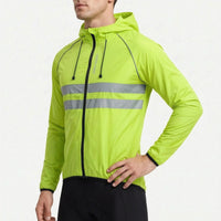 Cycling Jacket for Men - Windproof & Reflective - Packs Into Its Pocket