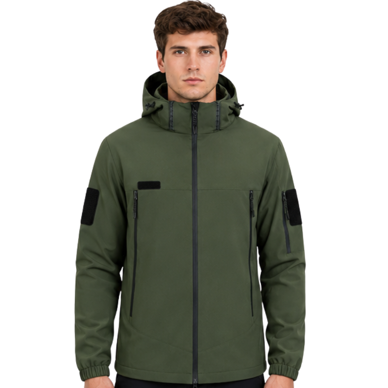 Men's Softshell Jacket - Removable Hood - Fleece Lined