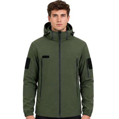 Men's Softshell Jacket - Removable Hood - Fleece Lined