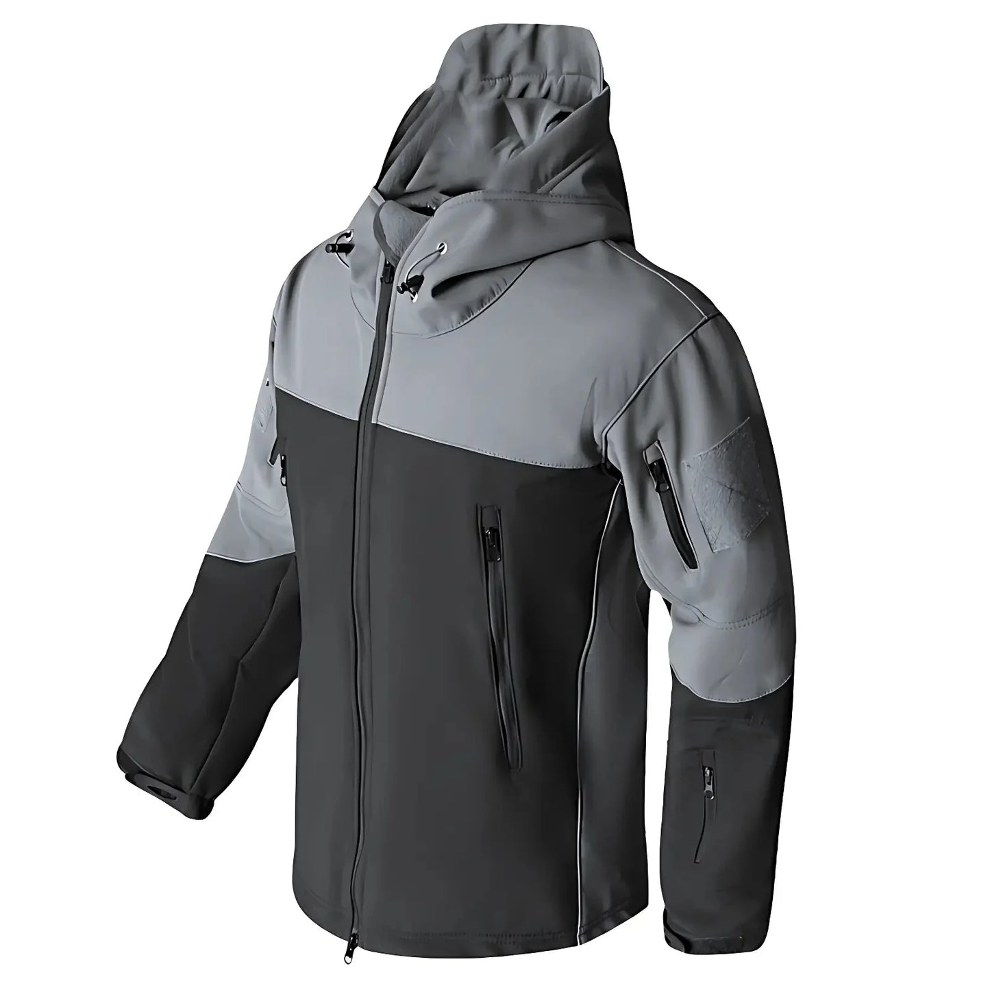 Men's Softshell Jacket - Fleece-Lined & Windproof - Tactical Multi-Pocket Design