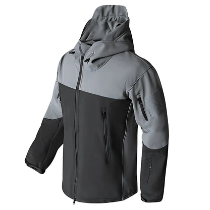 Men's Softshell Jacket - Fleece-Lined & Windproof - Tactical Multi-Pocket Design