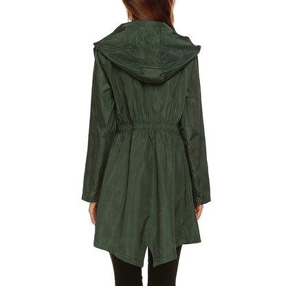 Women's Rain Jacket with Hood - Lightweight & Water-Repellent - Tailored Fit