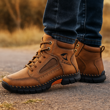 Men's Boots - Waterproof Vegan Leather - Rugged Non-Slip Sole