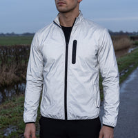 Reflective Running Jacket for Men - Windproof Cycling Jacket - Mesh-Lined