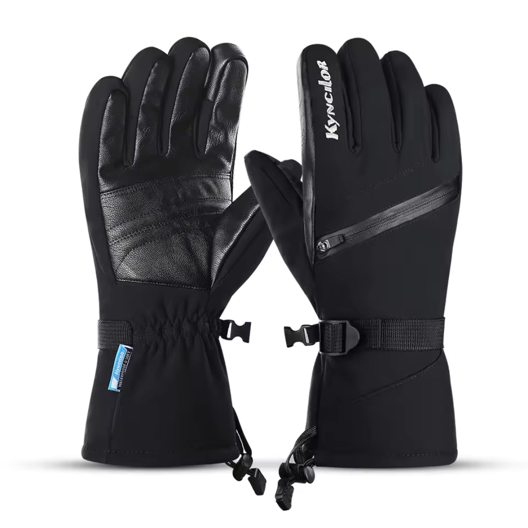 Ski Gloves - Waterproof - Leather Palm