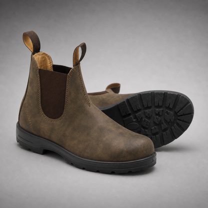 Men's Chelsea Boots - Slip-On with Pull Tabs - Cushioned Footbed