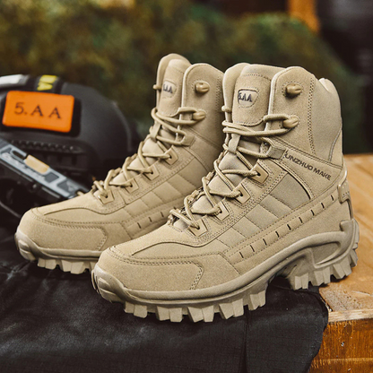 Men's Winter Boots - Tactical-Style Warm Lined - Non-Slip Grip Sole